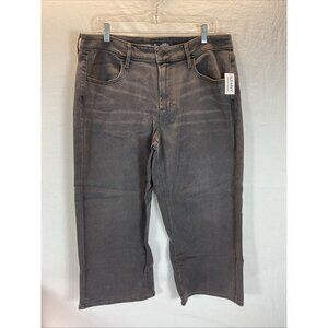 Old Navy Women Petite Size 16 Wow Wide‎ Leg Jeans High Rise Dark Gray NEW